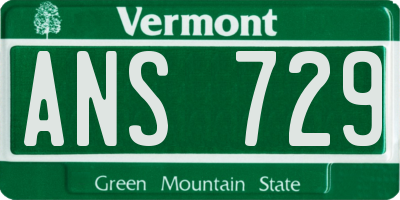 VT license plate ANS729