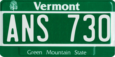 VT license plate ANS730