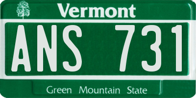 VT license plate ANS731