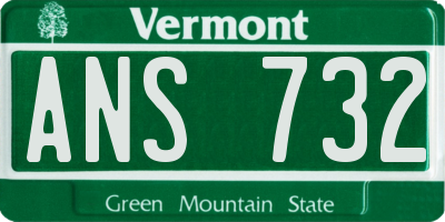 VT license plate ANS732