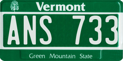 VT license plate ANS733