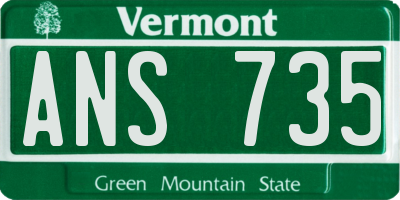 VT license plate ANS735