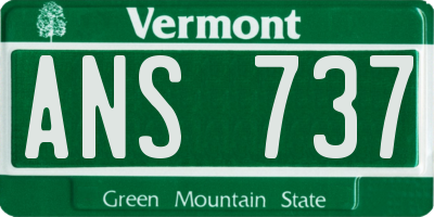 VT license plate ANS737