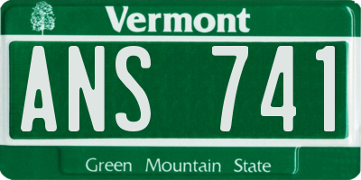 VT license plate ANS741