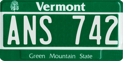 VT license plate ANS742