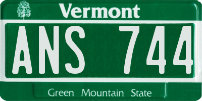 VT license plate ANS744