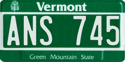VT license plate ANS745