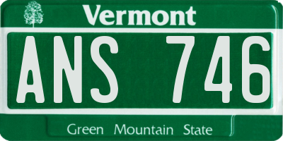 VT license plate ANS746
