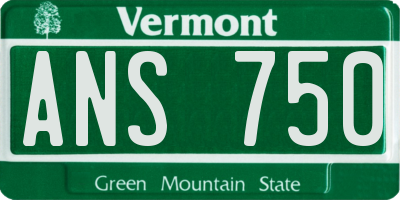 VT license plate ANS750