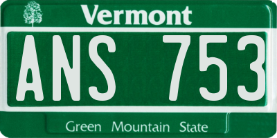 VT license plate ANS753
