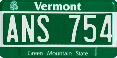 VT license plate ANS754