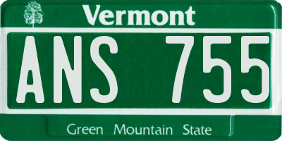 VT license plate ANS755
