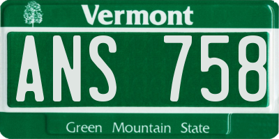 VT license plate ANS758
