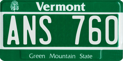 VT license plate ANS760