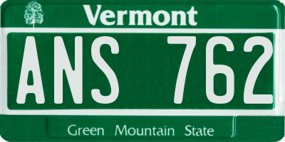 VT license plate ANS762