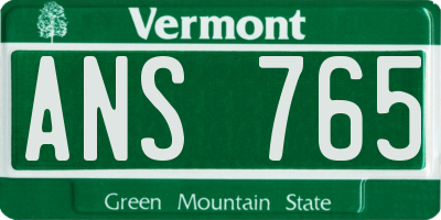 VT license plate ANS765