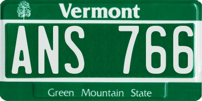 VT license plate ANS766
