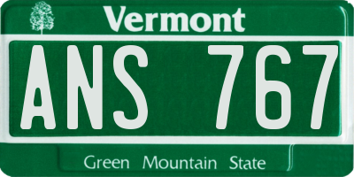 VT license plate ANS767