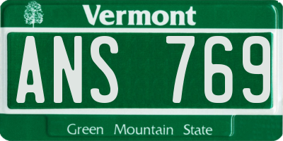 VT license plate ANS769