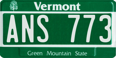 VT license plate ANS773