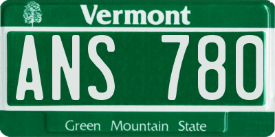 VT license plate ANS780