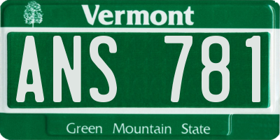 VT license plate ANS781