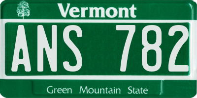 VT license plate ANS782