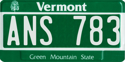 VT license plate ANS783