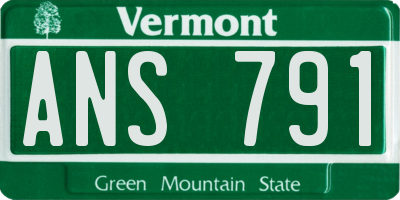 VT license plate ANS791