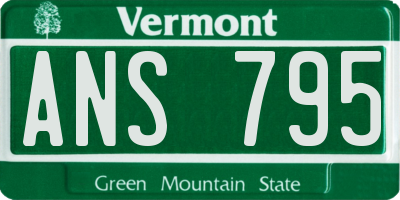 VT license plate ANS795