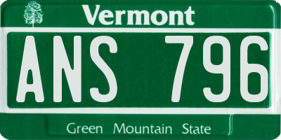 VT license plate ANS796