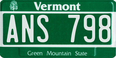 VT license plate ANS798