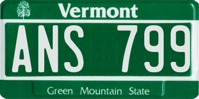 VT license plate ANS799