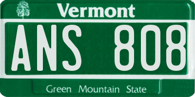VT license plate ANS808
