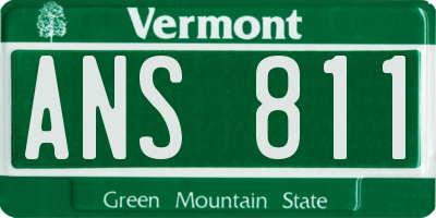 VT license plate ANS811