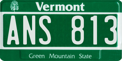 VT license plate ANS813