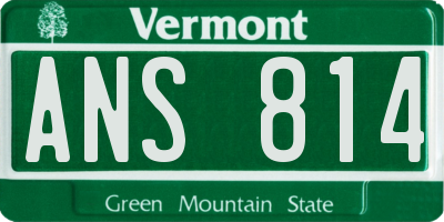 VT license plate ANS814