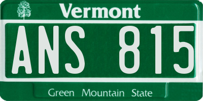 VT license plate ANS815