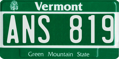 VT license plate ANS819