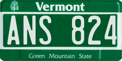 VT license plate ANS824