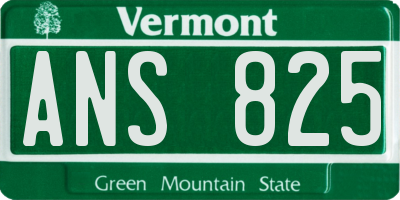 VT license plate ANS825