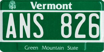 VT license plate ANS826