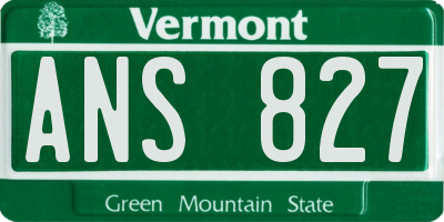 VT license plate ANS827