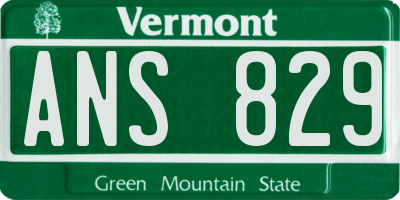 VT license plate ANS829
