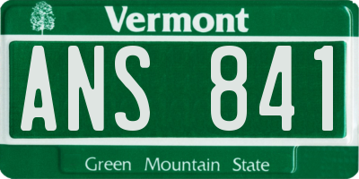VT license plate ANS841