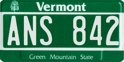 VT license plate ANS842