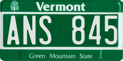 VT license plate ANS845