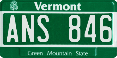 VT license plate ANS846
