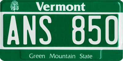 VT license plate ANS850