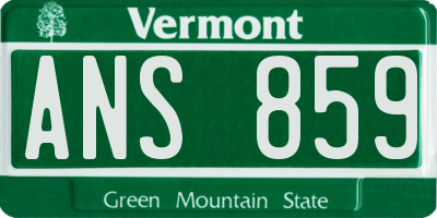 VT license plate ANS859